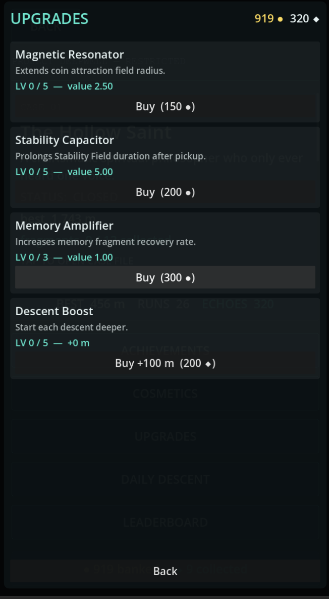 Upgrades store